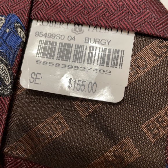 Robert Talbott Best of Class Blue Cars on Burgundy 100% Silk Tie. - Picture 6 of 6